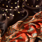 Scarlet Red & Ebony Black Modal Silk Bandhani - Ajrakh Saree with Blouse Piece, SS1005