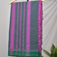 Pure Handloom Mangalgiri Cotton Saree with Threadwork Temple Border & Tassles,  Pink with Green,  SR1039