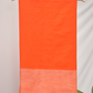 Pure Handloom Mangalgiri Cotton Saree with Contrast Border,  Orange,  SR1041