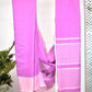Pure Handloom Mangalgiri Cotton Saree with Contrast Border,  Pink,  SR1038
