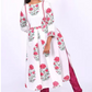 Jaipur Printed Boatneck Pleated Kurta, White, KP1044