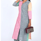 Sriped Shirtcollar Cotton Straight cut Kurta with Wooden Button Details, Multicolor, KH1039