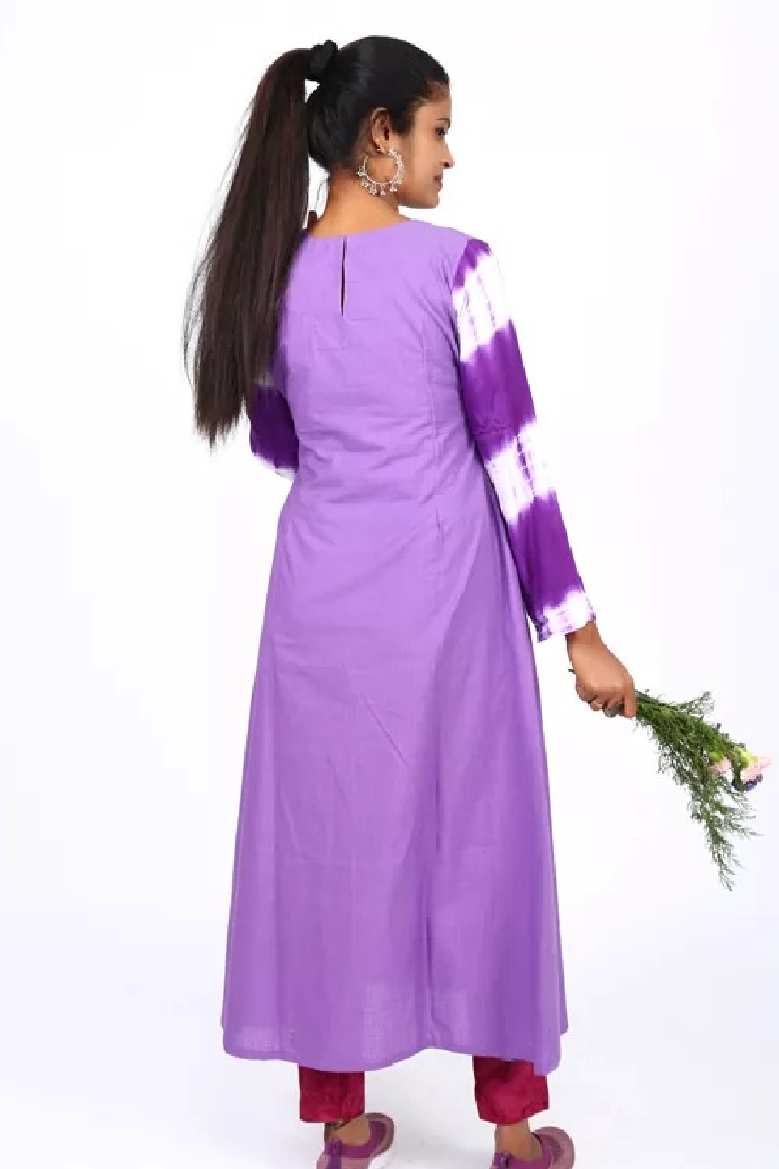 48 Inch Length Plain Purple 3/4 Designer And Fancy Cotton Ladies Kurtis at  Best Price in Delhi | Runway Talks