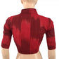 Mangalgiri Tie Dye Cotton High Neck Blouse, Red – Black, BH1073