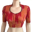 Mangalgiri Tie Dye Cotton High Neck Blouse, Yellow – Rust, BH1091