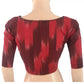Mangalgiri Tie Dye Cotton Square Neck Blouse, Red – Black, BH1106