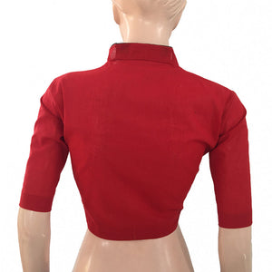 South Cotton Highneck Blouse, Red, BH1152