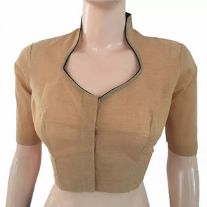 Handloom South Cotton High Neck Blouse , Sandal, BH1156