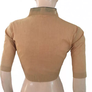 Handloom South Cotton High Neck Blouse , Sandal, BH1156