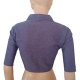 Handloom South Cotton Highneck Blouse with  Lining,  Lavendar blue  BH1230