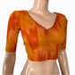 Mangalgiri  Tie dye Cotton V neck Blouse,  Yellow,  BH1235