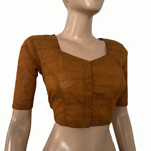 South Cotton Sweetheart neck Blouse,  Mustard  BH1240