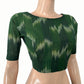 Mangalgiri  Tie-dye Cotton Boat neck Blouse,  Backopen, Green,  BH1241