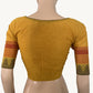 Mangalgiri  Cotton Square neck Blouse with Woven Thread Border & Lining , Yellow,  BH1246