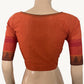 Mangalgiri  Cotton Sweetheart neck Blouse with Woven Thread Border & Lining,  Orange,  BH1247