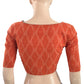 Ikat Cotton Square neck Blouse, Orange, BI1105