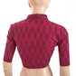 Ikat Cotton Highneck Blouse, Pink,  BI1118