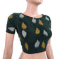 Ikat Cotton Boatneck Blouse with Potli Button Details, Bottle Green, BI1132