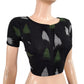 Ikat Cotton Boatneck Blouse With Potli Button Details,Black,BI1133