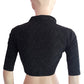 Ikat Cotton Highneck Blouse, Black,  BI1150