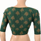 Ikat Cotton Sweetheart neck Blouse,  Bottle Green,  BI1162