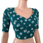 Bandhani Tie-Dye  Sweetheart neck Blouse with Lining,  Green, BP1116