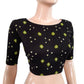 Bandhani Tie-Dye Boatneck Blouse with Lining,  Backopen, Greenish black, BP1124