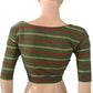 Jaipur Printed Cotton V neck Blouse, Striped, Olive Green, BP1141