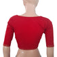 Semi Chanderi Silk V neck Blouse with Zari border & Lining,  Red, BS1123A
