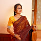 Pure Tussar Silk Squareneck Blouse  with Silver Zari Lace & Lining,  Self Checkered,  Mustard, BS1136