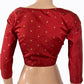 Semi Banarasi Silk  Sweetheart neck Blouse with Golden  Butta  & Lining,  Rust,  BS1150