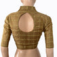 Bhagalpuri Silk Highneck Blouse with Zari Checks & Lining,   Beige,  BS1155