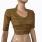 Bhagalpuri Silk Highneck Blouse with Zari Checks & Lining,   Beige,  BS1155