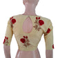 Soft Cotton Embroidered Closrneck Blouse with Lining, Yellow,  BW1121
