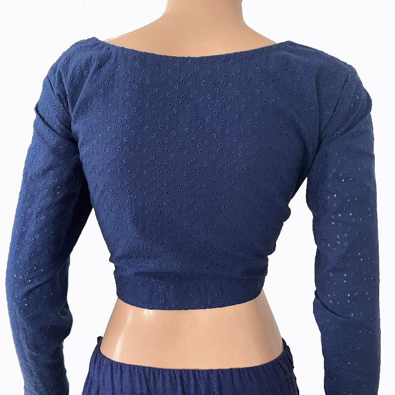 Yellow Mandarin Collar Neck Hakoba Blouse with Puff Sleeves main image 1