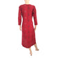 Handloom Cotton Straight cut Kurti with metal embellishments, Red, KH1023