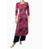 Mangalgiri  Tie - dye Handloom Straight cut Kurta,  Pink - Purple,  KH1070