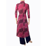 Mangalgiri  Tie - dye Handloom Straight cut Kurta,  Pink - Purple,  KH1070