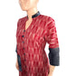 Ikat Cotton Straight cut Designer Kurti with pocket & button details, Red, KI1004