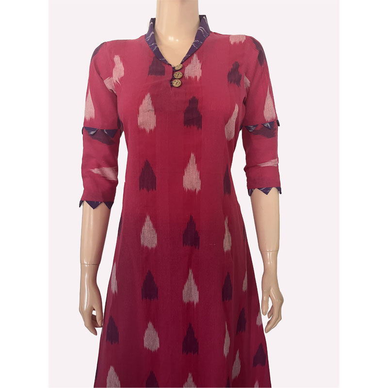 Soft And Comfortable Golden Printed Embroidered Collared Cotton Ladies Kurti  Bust Size: 35-36 Inch (in) at Best Price in Bathinda | Apple Blossom