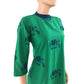 Slub Cotton Block Printed Closecollar Straight cut Kurti, Green, KP1028