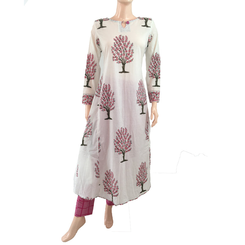Buy Cotton Collar Kurtis for Women Online from India's Luxury Designers 2024