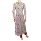 Jaipur Printed Cotton Frilled V neck  Pleated Kurta, Off White, KP1047