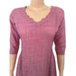 Printed Cotton Scallopneck Paneled Kurta, Pink, KP1054