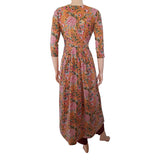 Jaipur Printed Mul Cotton Pleated Kurta with Potli Button Details, Peaxh, KP1072