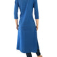 Hakoba Cotton Boatneck A line Kurti, Iris Blue, KW1013