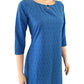 Hakoba Cotton Boatneck A line Kurti, Iris Blue, KW1013