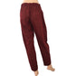 Slub Cotton Pants with Zip Opening & Pockets, Back Elasticated, Maroon, PN1040