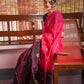 Blended Cotton Jamdhani Saree with Zari Butta,  Pink - Maroon, SR1015