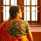 Handloom Mul Cotton Polka dot Saree with Tassles, Mustard, SR1020